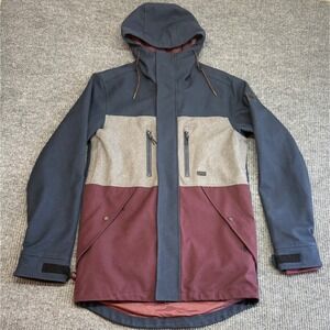 Ride Snowboards Georgetown Shell Jacket Burgundy Gray Men's Small Ski Coat